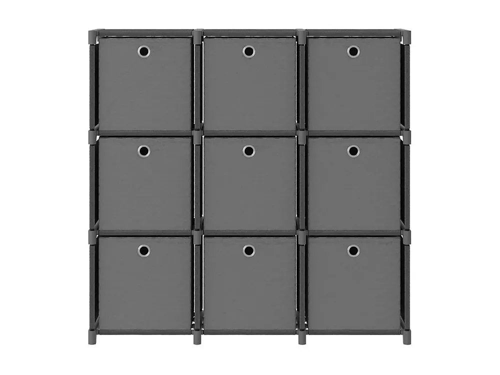 Unid. prateleiras 9 cubos com caixas 103x30x107,5cm tecido cinza