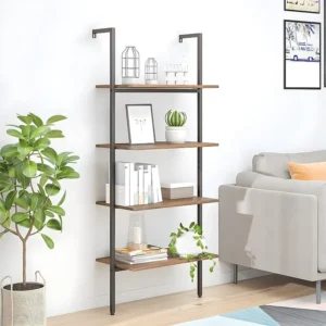 Unidade 4 prateleiras 64x35x152,5 cm castanho-escuro e preto