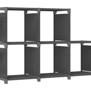 Unidade de prateleiras 5 cubos 103x30x72,5 cm tecido cinzento