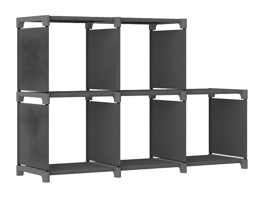 Unidade de prateleiras 5 cubos 103x30x72,5 cm tecido cinzento