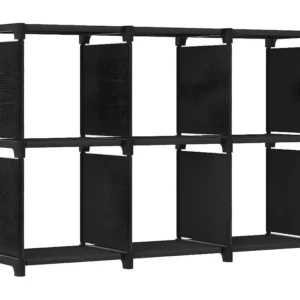 Unidade de prateleiras 6 cubos 103x30x72,5 cm tecido preto