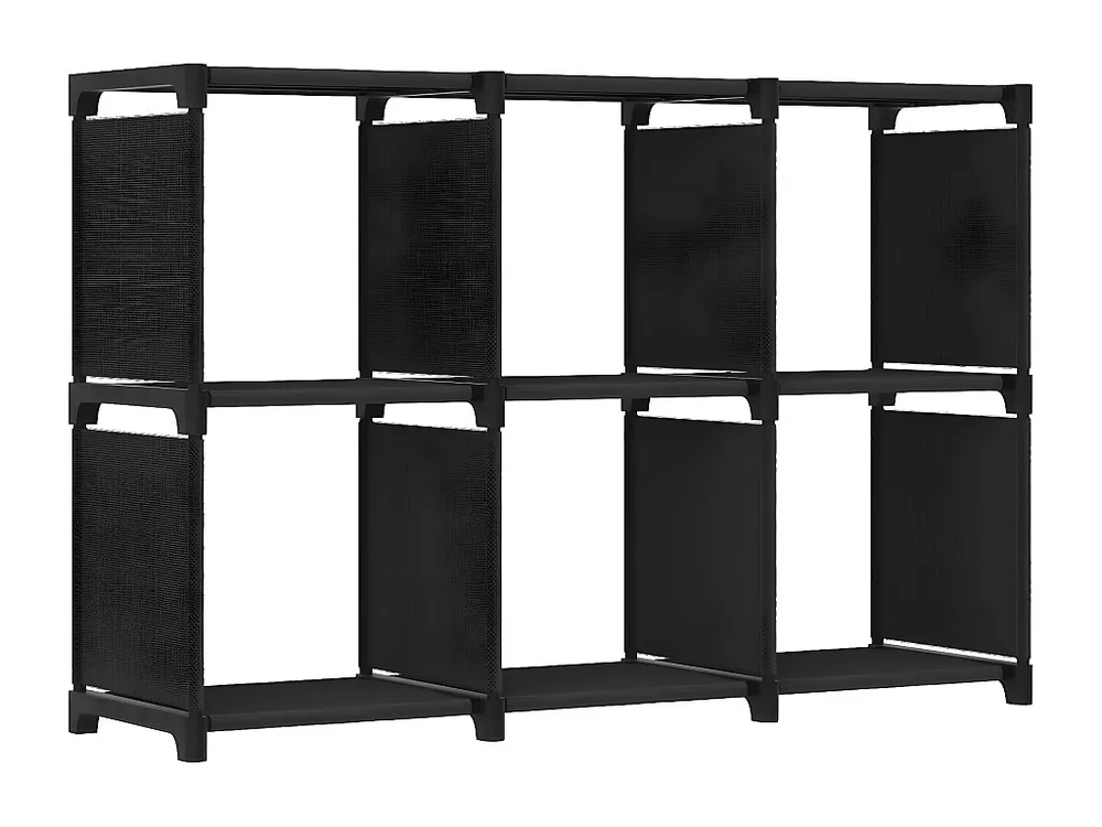 Unidade de prateleiras 6 cubos 103x30x72,5 cm tecido preto