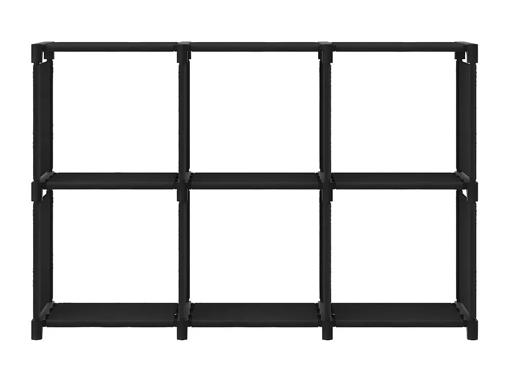 Unidade de prateleiras 6 cubos 103x30x72,5 cm tecido preto