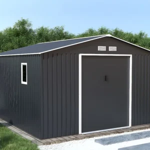Abrigo de jardim ARCHER em ço galvanizado cinzento, 12,99m²