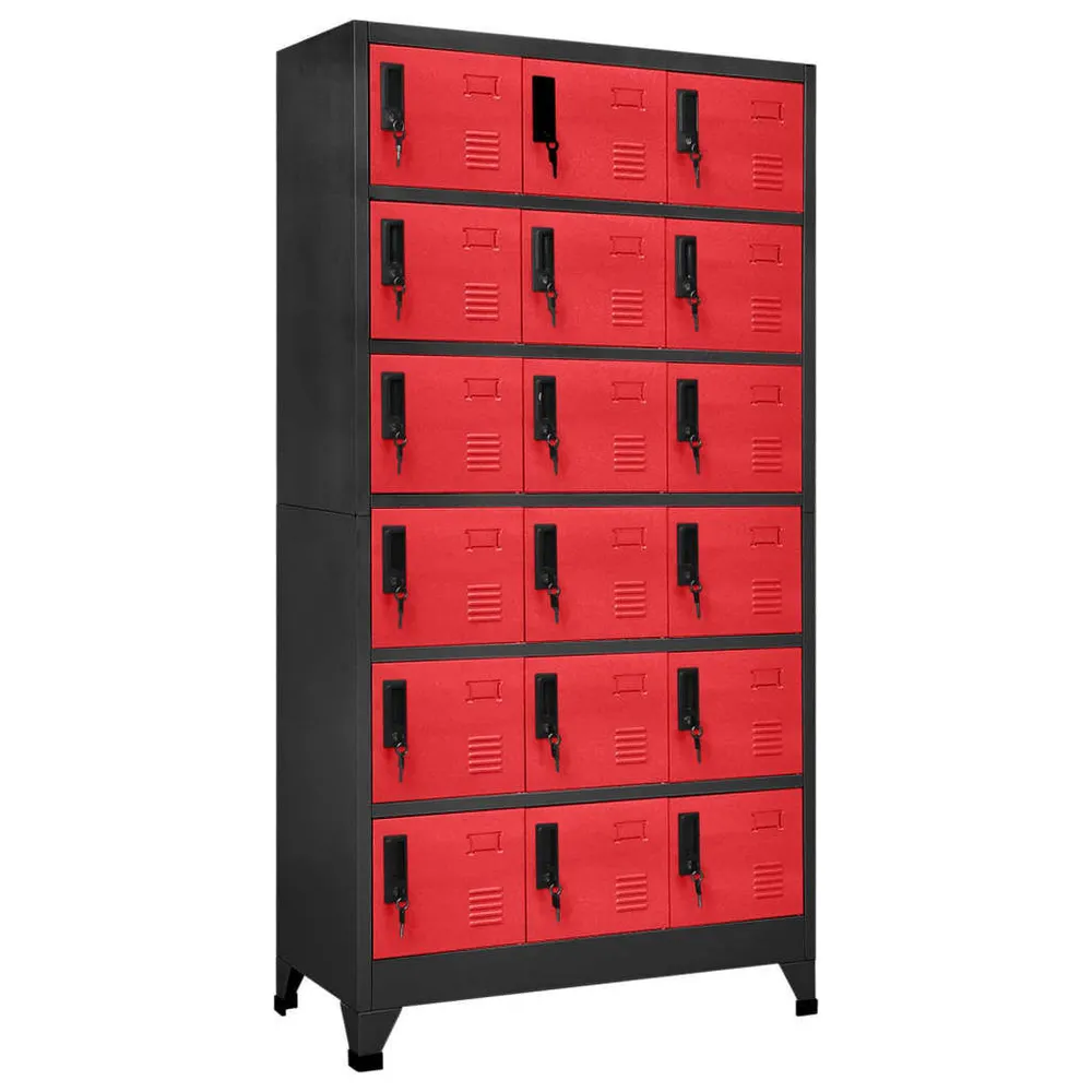 Cacifo 90x40x180 cm ço antracite e vermelho