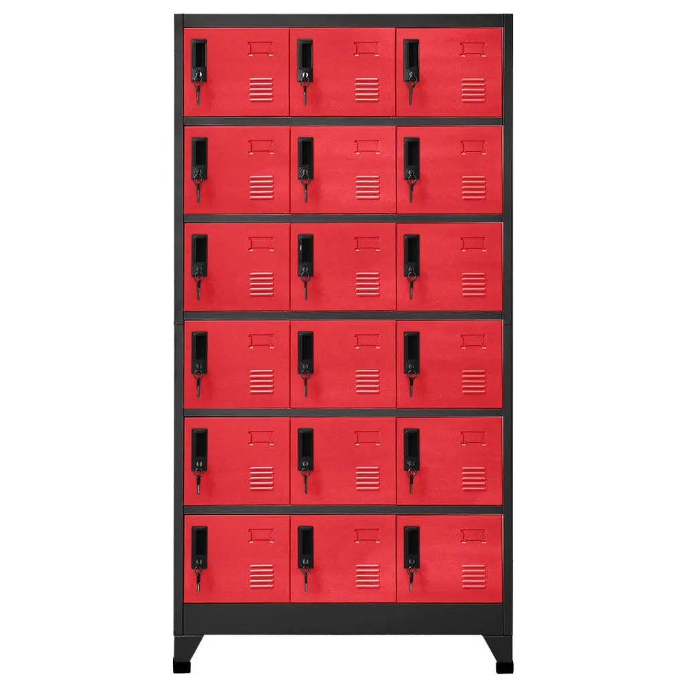 Cacifo 90x40x180 cm ço antracite e vermelho