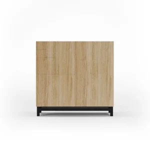 Sapateiro/Móvel organização - H90cm x L90cm x P27cm carvalho dourado pernas preto - Copenhague
