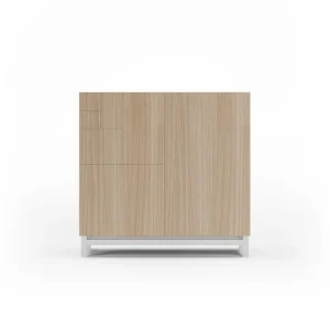 Sapateiro/Móvel organização - H90cm x L90cm x P27cm nogueira clara pernas branco - Copenhague