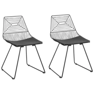 Set 2 Metálico Accent Chairs Black BEATTY