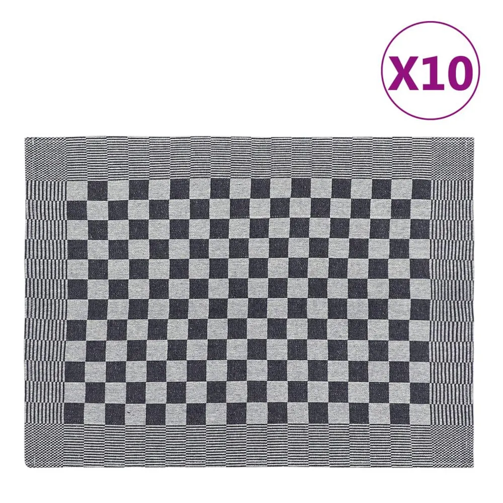 Capas para Bancada Panos de cozinha 10 pcs 50x70 cm algodão preto e branco