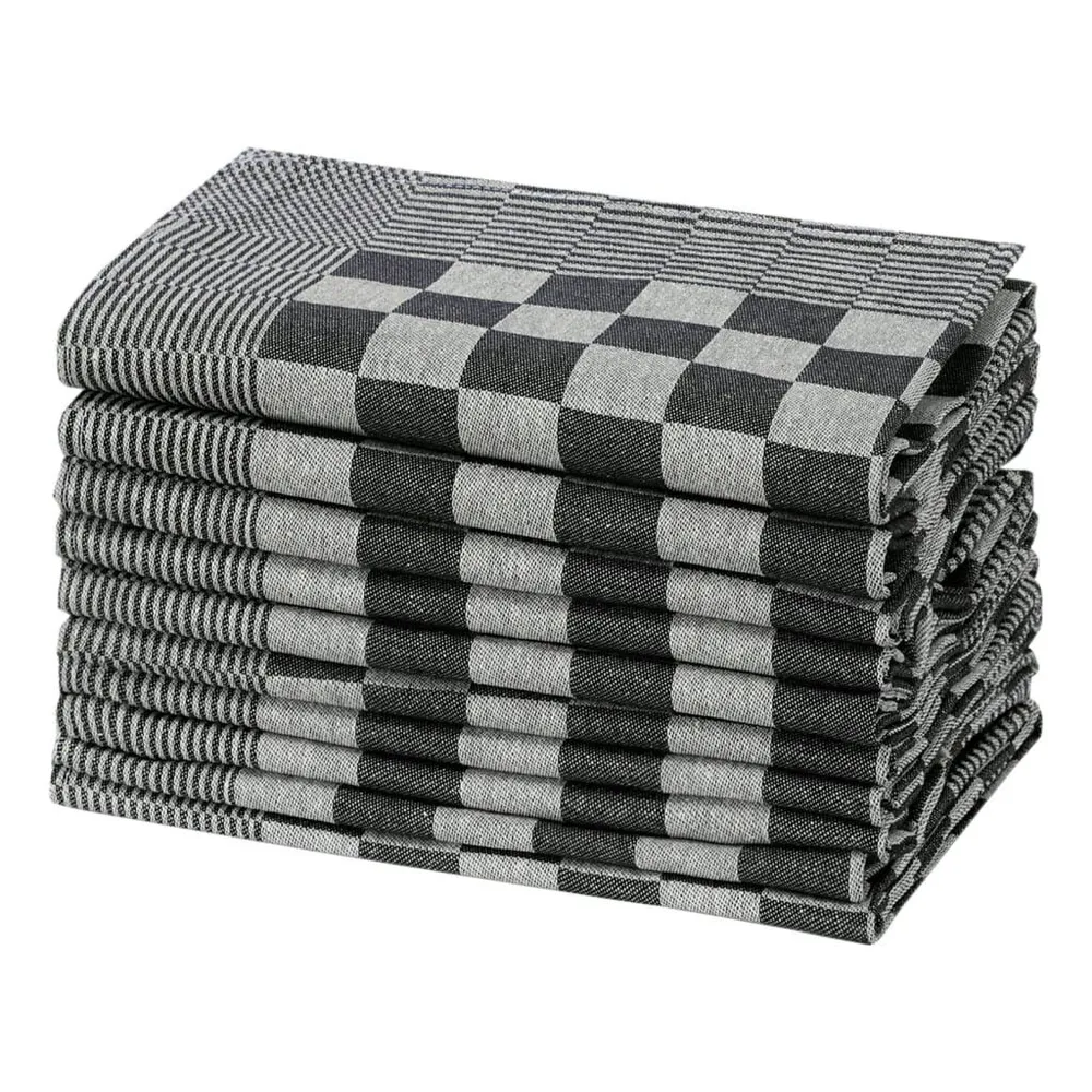 Capas para Bancada Panos de cozinha 10 pcs 50x70 cm algodão preto e branco