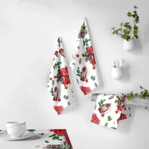 Toalhas de cozinha de Natal Naf Naf Ribbon Xmas arco-íris