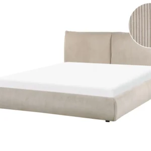 Corduroy EU King Size Waterbed Taupe VINAY