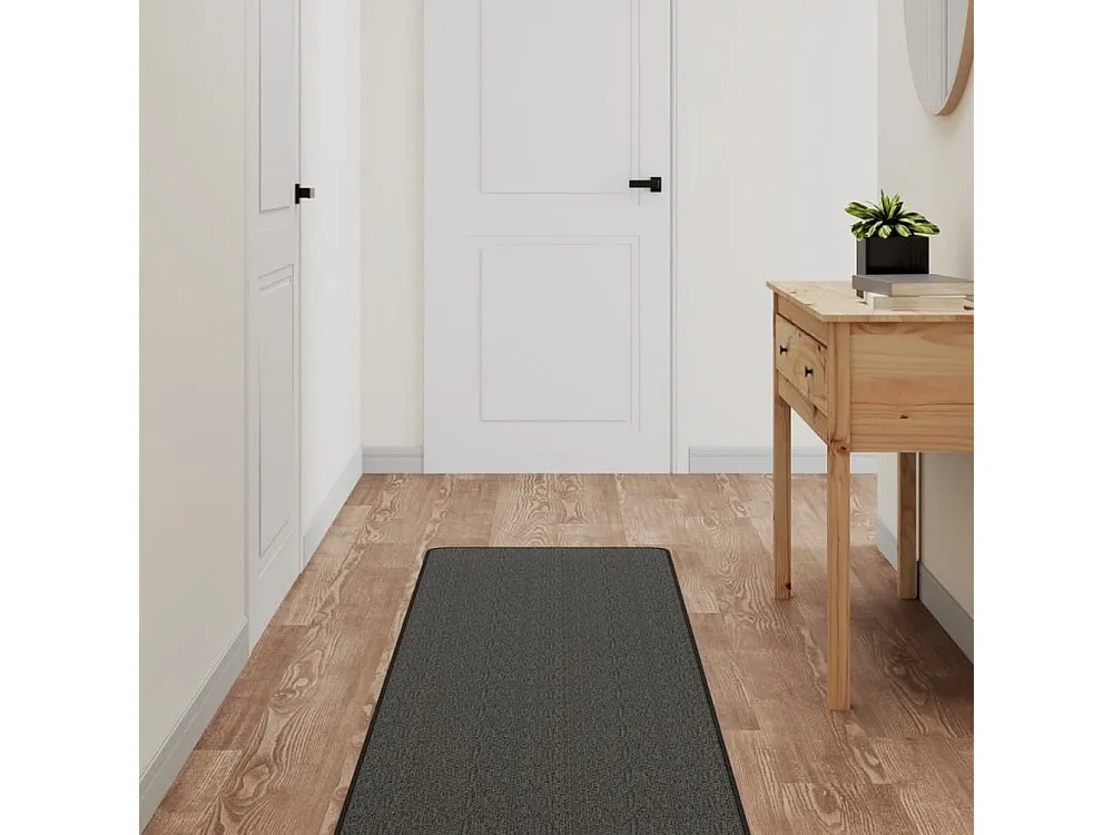 Forro de Mesa Retangular Tapete/passadeira 50x200 cm aspeto sisal antracite