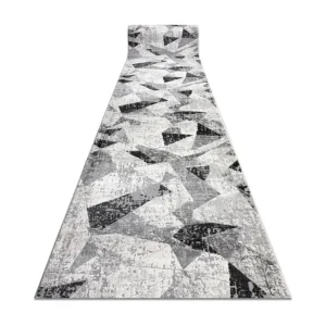 Passadeira recente TULS 51211 Geométrico antracite 60x250 cm em Sisal Natural