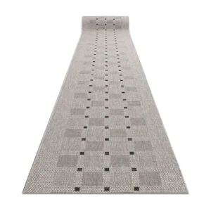 PASSADEIRA SIZAL FLOORLUX modelo 20079 prata / preto 80x380 cm Resistente Manchas