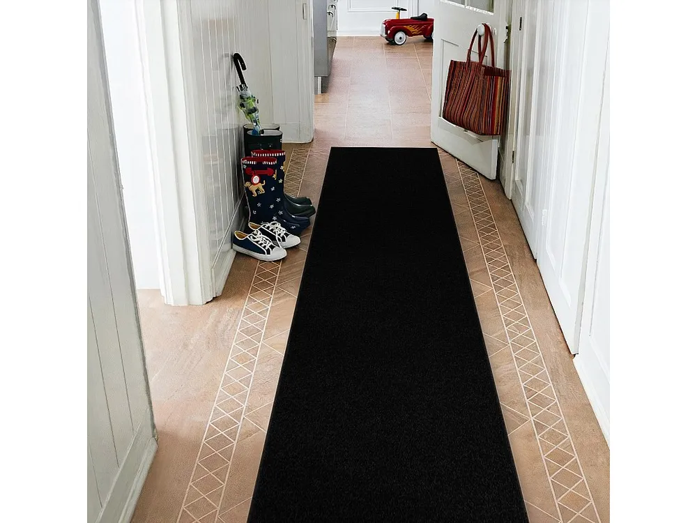 Passadeira TRENDY 159 preto 50x350 cm Feito à Mão