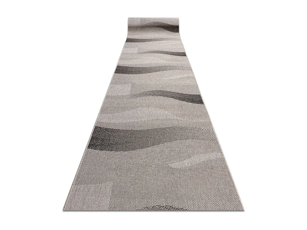 Tapete Antiderrapante PASSADEIRA SIZAL FLOORLUX modelo 20212 prata / preto 80x210 cm