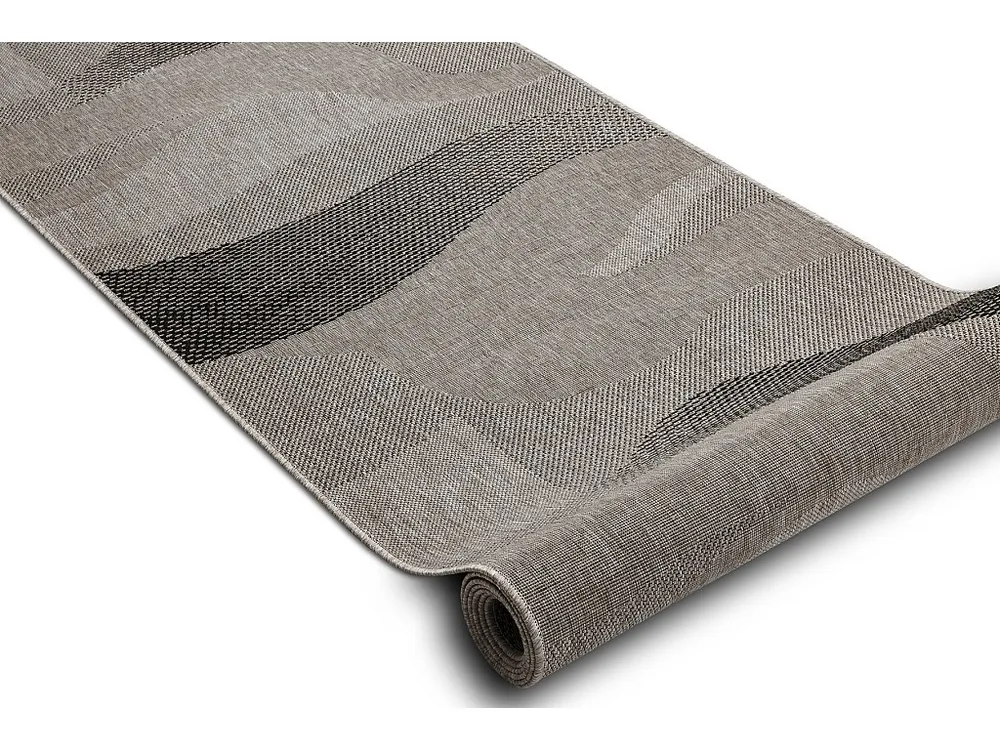 Tapete Antiderrapante PASSADEIRA SIZAL FLOORLUX modelo 20212 prata / preto 80x210 cm