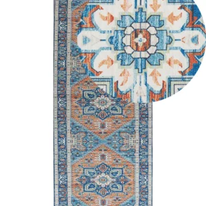 Tapete Antiderrapante Tapete azul e laranja 80 x 200 cm RITAPURAM
