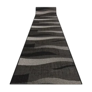 Tapete com Bordado PASSADEIRA SIZAL FLOORLUX modelo 20212 preto / prata 70x100 cm