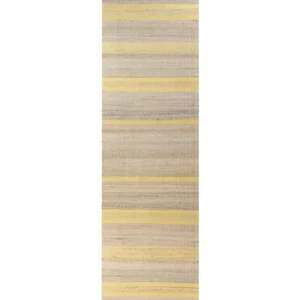 Tapete com Bordado Tapete de juta creme e amarelo 80 x 300 cm TALPUR