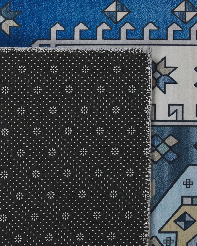 Tapete de Entrada Tapete azul e creme 70 x 200 cm PARVAKADLI