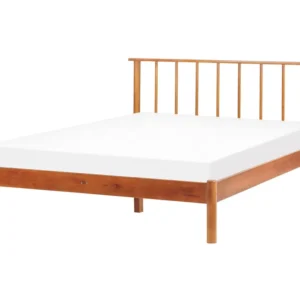 Cama de casal em madeira clara 140 x 200 cm BARRET II Diâmetro 10 mm