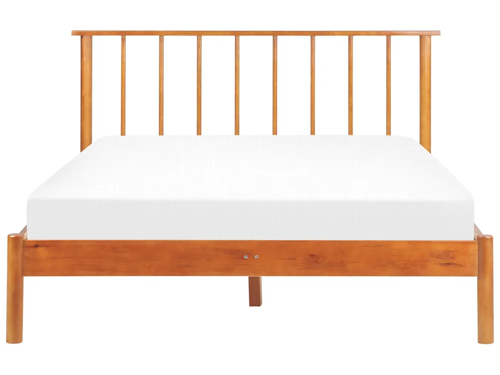 Cama de casal em madeira clara 140 x 200 cm BARRET II Diâmetro 10 mm