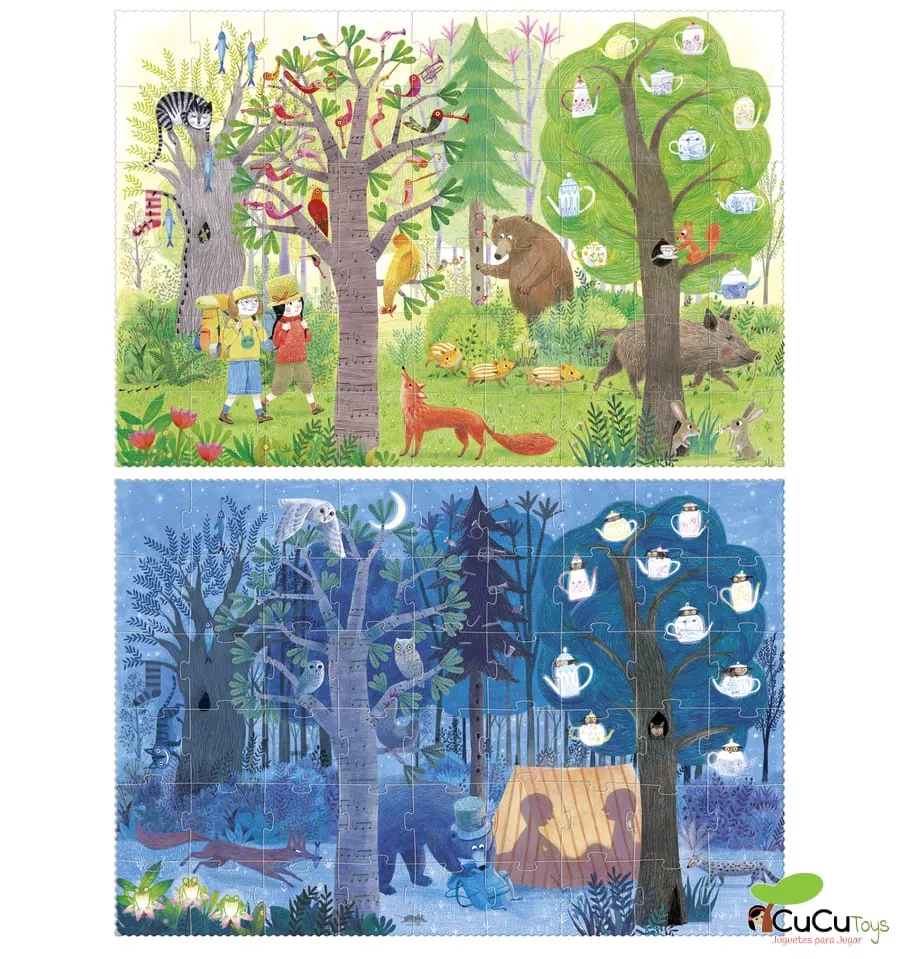 Night & Day Forest, 54-piece invertível puzzle