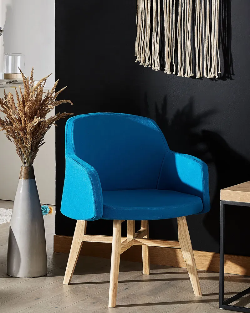 Pé Ajustável Poltrona YSTAD Tecido Azul turquesa