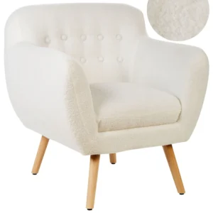 Fecho Magnético Poltrona MELBY Bouclé Branco