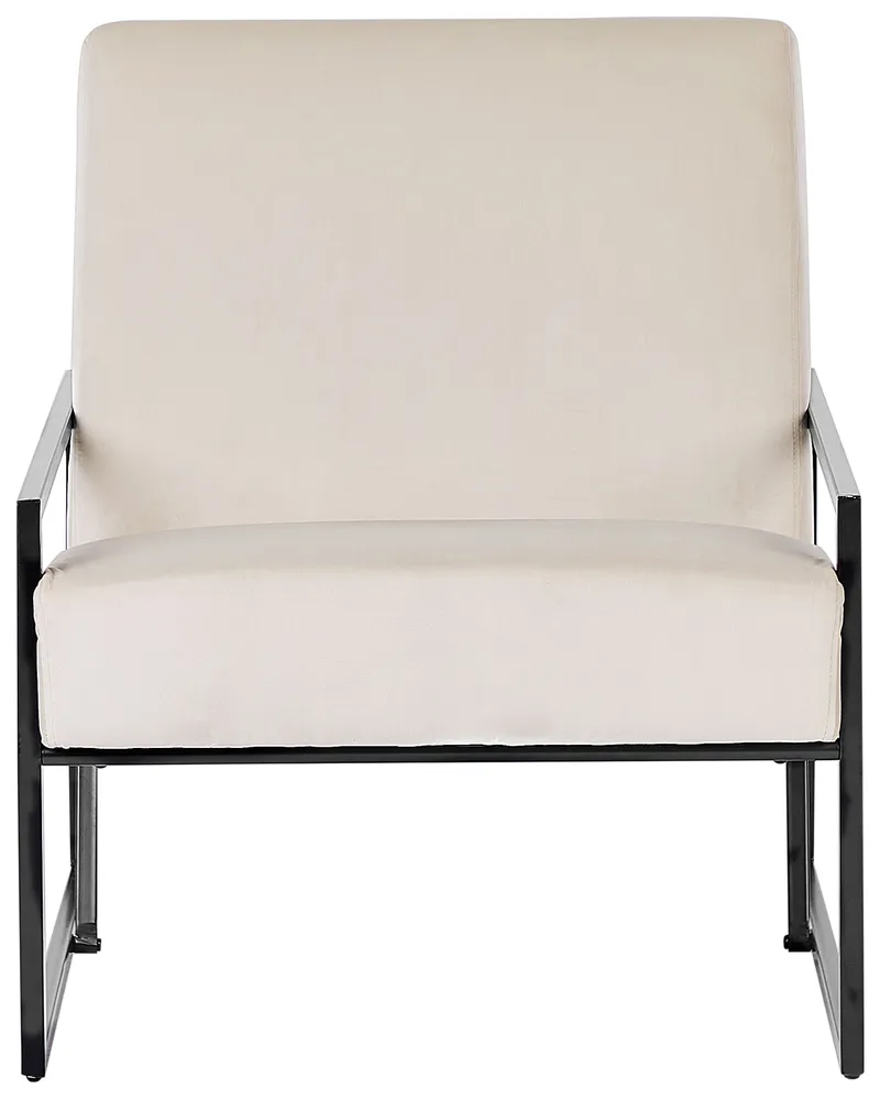 Poltrona DELARY Veludo Creme evidente