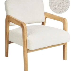 Poltrona HJO Bouclé Branco creme Material Resistente