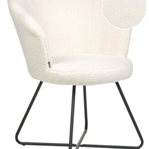 Poltrona LOVELOCK Bouclé Branco Kit com 20 Peças