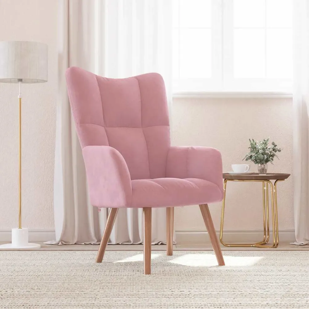 Revestimento Premium Cadeira de descanso veludo rosa