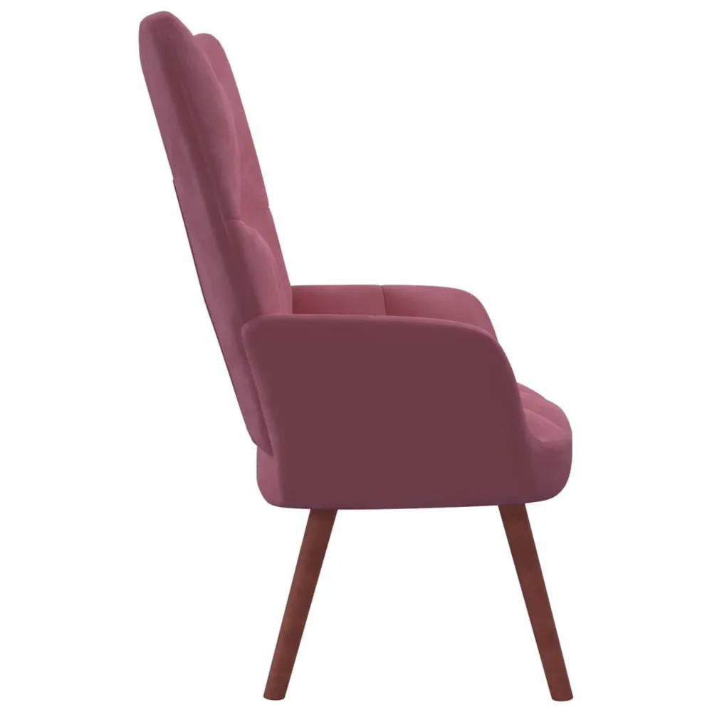 Revestimento Premium Cadeira de descanso veludo rosa