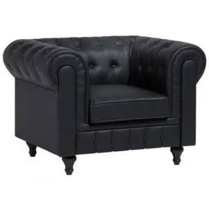 Revestimento Premium Poltrona CHESTERFIELD Pele sintética Preto