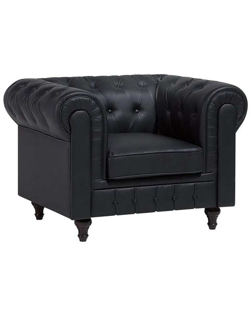 Revestimento Premium Poltrona CHESTERFIELD Pele sintética Preto