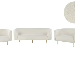 Boucle Living Room Set Marfim LOEN