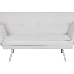 Fabric Adjustable Sofa Bed Light Grey BRISTOL