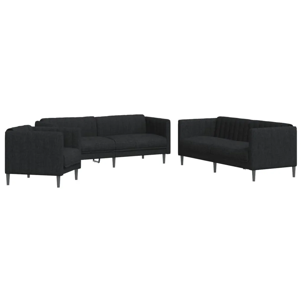 Puxador de Substituição 3 pcs conjunto de sofás tecido preto