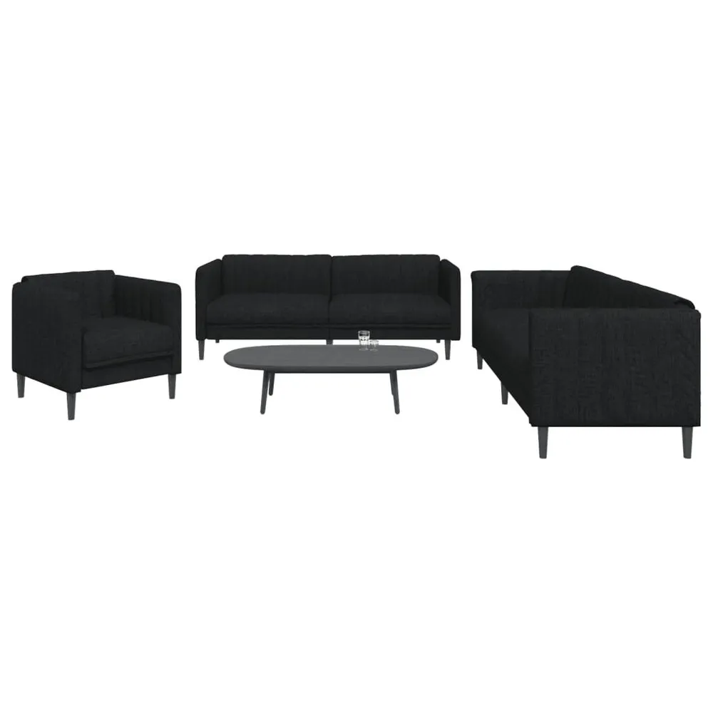 Puxador de Substituição 3 pcs conjunto de sofás tecido preto