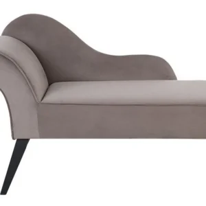 Rodízio para Móvel Chaise-longue à esquerda em veludo taupe BIARRITZ