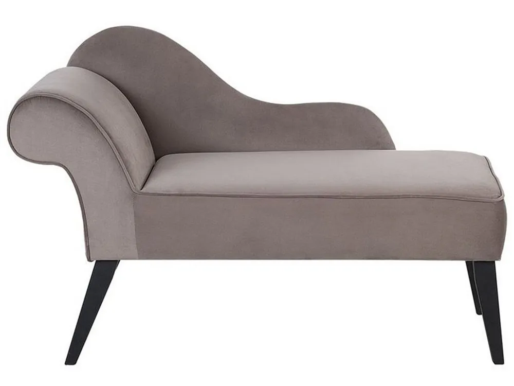 Rodízio para Móvel Chaise-longue à esquerda em veludo taupe BIARRITZ