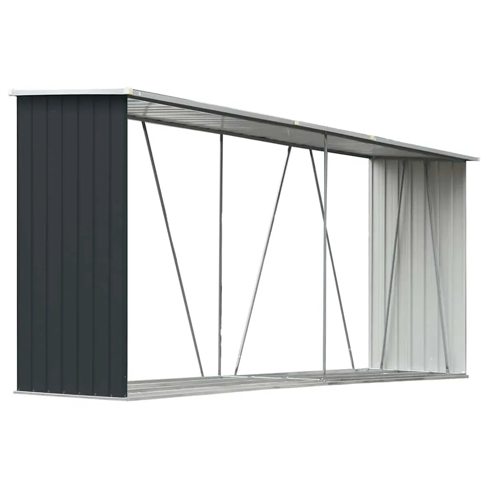 Abrigo jardim paraarrumação de troncos ço 330x84x152cm antracite