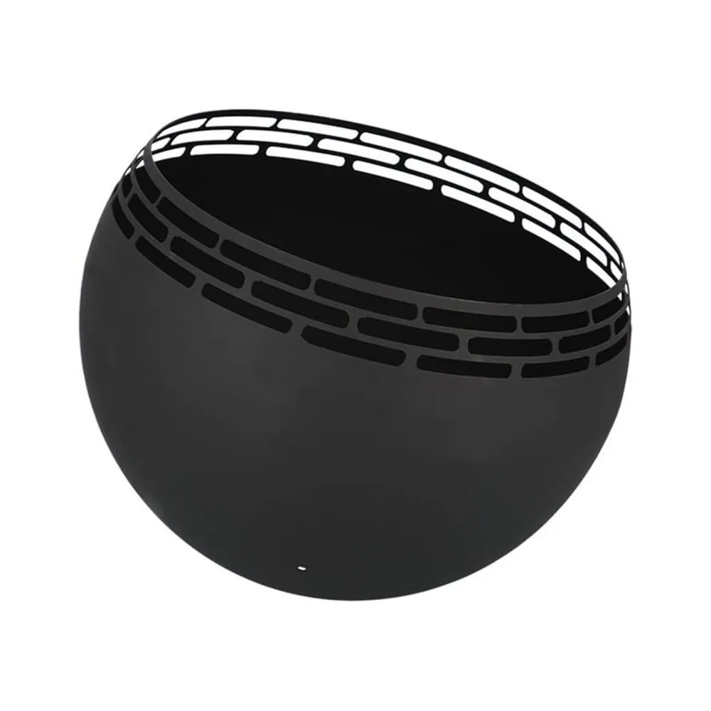 Esschert Design Taç de combustão esférica com tiras preto