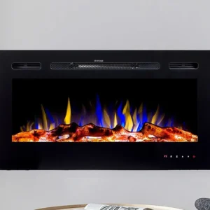 Lareira elétrica CALBUCO - C101,6 x L14 x A54,4 cm - Preto