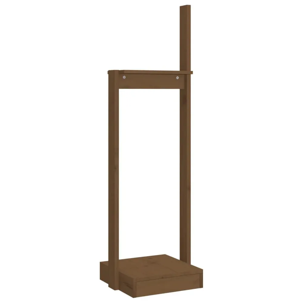 Suporte de lenha 33,5x30x110 cm pinho maciço castanho mel