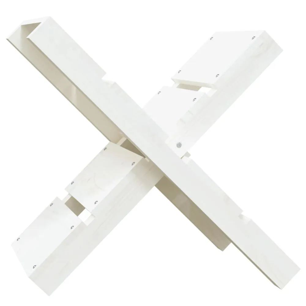 Suporte de lenha 47x39,5x48 cm madeira de pinho maciç branco